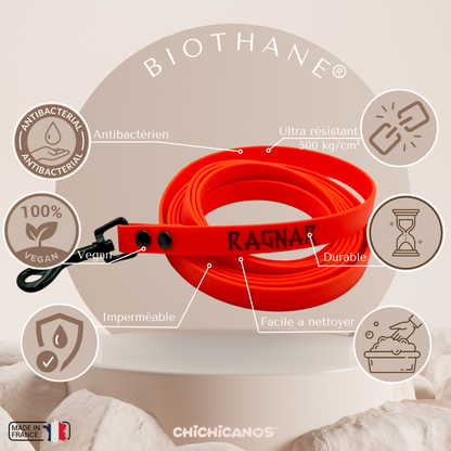 Longe 1,6 cm personnalisée en biothane
