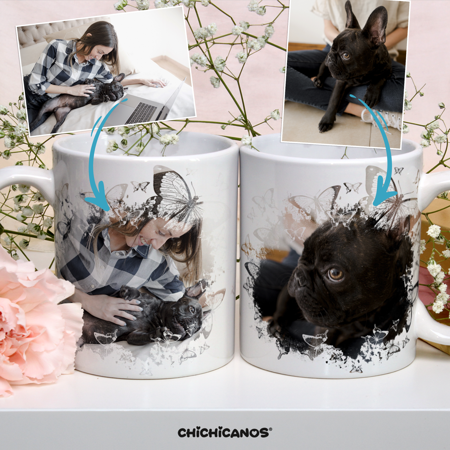 mug personnalisé avec photo bouledogue Français