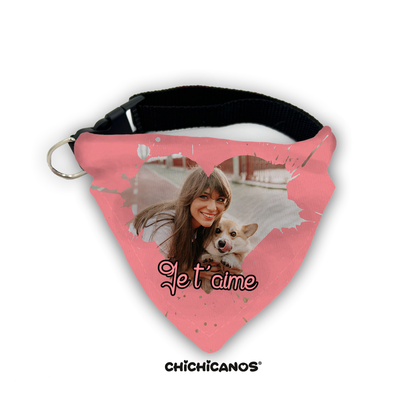 bandana avec photo personnalisé chien rose